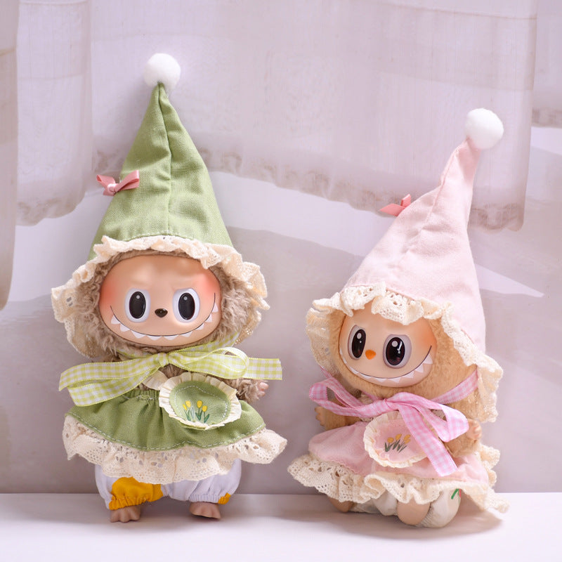 Handmade Labubu set can be paired with Labubu V1 Macaron and V2 seats forest elf set vinyl Labubu doll outfit (excluding dolls)