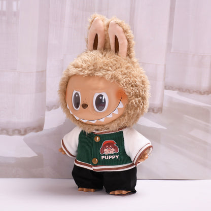 Handmade Labubu set can be paired with Labubu V1 Macaron and V2 seats 38cm plush plush plush toy clothes casual baseball suit set labubu replacement hat (excluding dolls)
