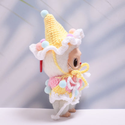 Handmade Labubu set can be paired with Labubu V1 Macaron and V2 seats colored ball yarn sweater shawl set Labubu baby clothing replacement (excluding dolls)