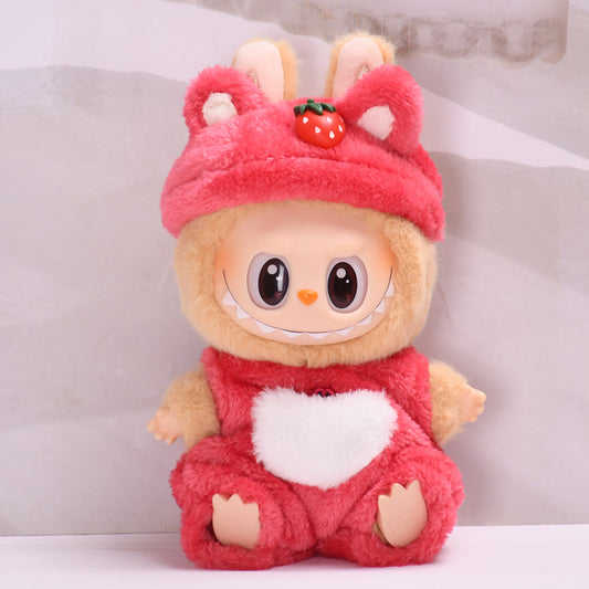 Handmade Labubu set can be paired with Labubu V1 Macaron and V2 seats Strawberry Bear two-piece set Labubu doll outfit replacement (excluding dolls)