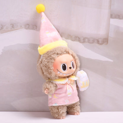 Handmade Labubu Outfit First and Second Generation Pendants Labubu Cloth Clothes Bear Pajama Set Labubu Cute Baby Clothes (not including dolls)