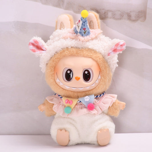 Handmade Labubu Outfit Second Generation Blind Box Pendant Labubu Clothes Sitting Party Pulling Cloth for Lamb jumpsuit (not including dolls)