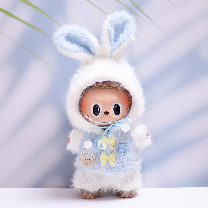 Handmade Labubu set can be paired with Labubu V1 Macaron and V2 seat rabbit ear fur set Labubu plush doll clothing replacement (excluding dolls)