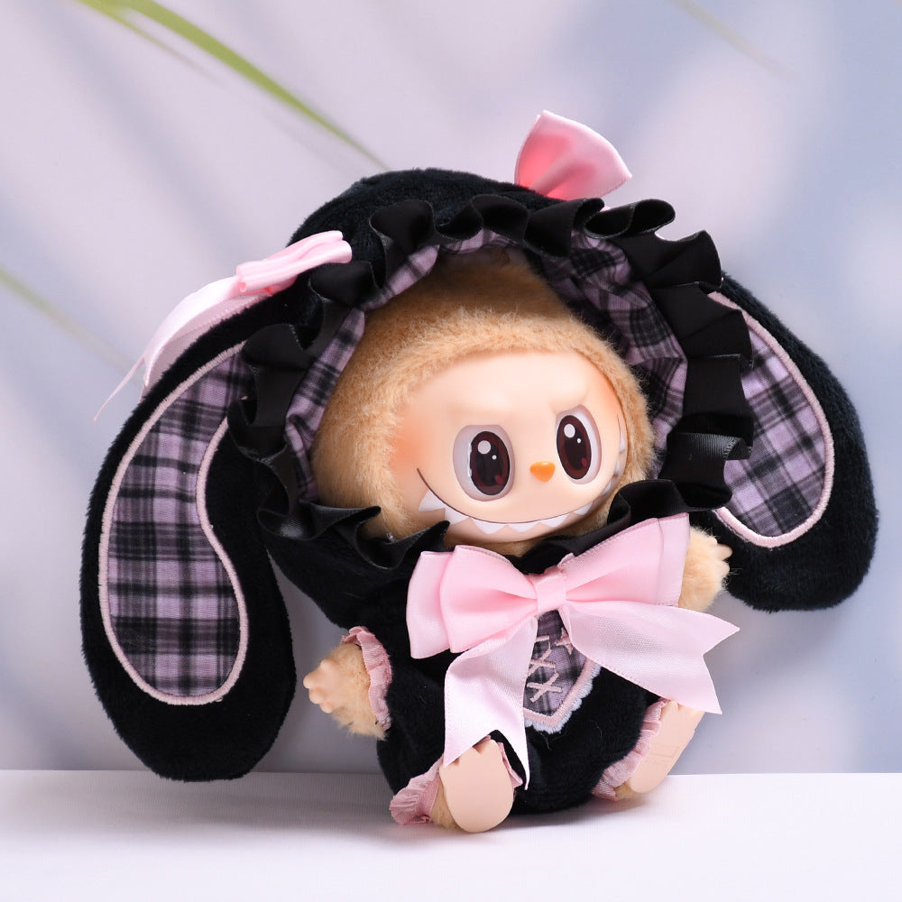 Handmade Labubu set can be paired with Labubu V1 Macaron and V2 seats blind box Labubu pendant clothes rabbit ear hooded clothes Labubu doll clothes cute (excluding dolls)