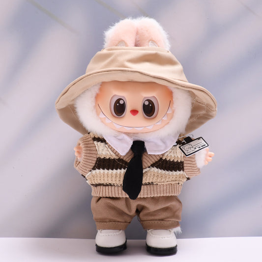 Handmade Labubu set can be paired with Labubu V1 Macaron and V2 seat accessories clothes ties student clothing set Labubu doll outfit (excluding dolls)