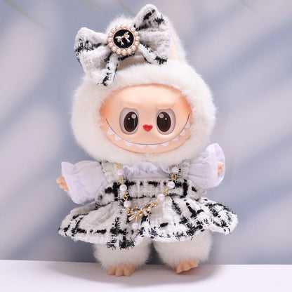 Handmade Labubu set can be paired with Labubu V1 Macaron and V2 seats with a small fragrant skirt bow set (excluding dolls)