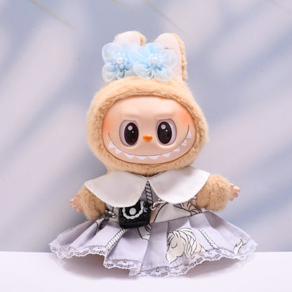 Handmade Labubu set can be paired with Labubu V1 Macaron and V2 seats with a ponytail purple dress set and Labubu doll outfit (excluding dolls)