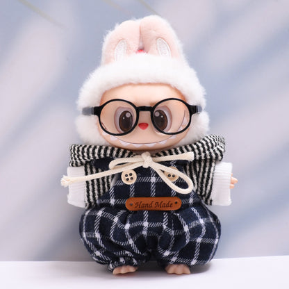 Handmade Labubu set can be paired with Labubu V1 Macaron and V2 seats Haige overalls hooded suit Labubu baby clothes (excluding dolls)