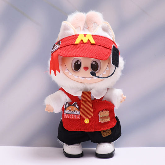 Handmade Labubu Outfit First and Second Generation Blind Box Labubu Pendant Baby Clothes M Waiter Set Pulling Cloth Replacement (not including dolls)