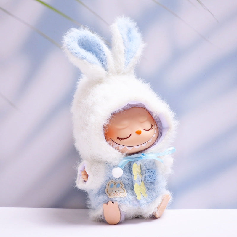 Handmade Labubu set can be paired with Labubu V1 Macaron and V2 seat rabbit ear fur set Labubu plush doll clothing replacement (excluding dolls)