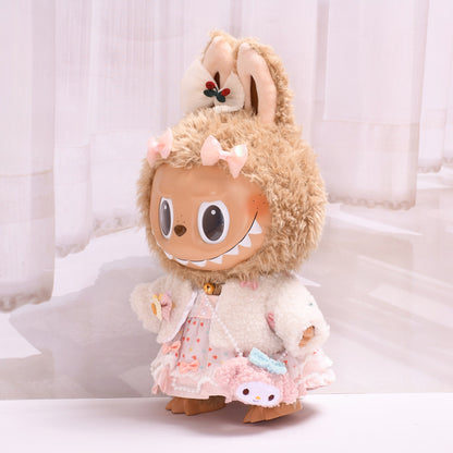 Handmade Labubu set can be paired with Labubu V1 Macaron and V2 seats 38cm plush plush plush toy clothes Spring Sakura set labubu replacement set baby clothes (excluding dolls)