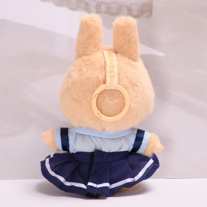 Handmade Labubu set can be paired with Labubu V1 Macaron and V2 seats for blind box seating parties Labubu pendants for couples uniforms school dresses pull fabrics and changing clothes (excluding dolls)