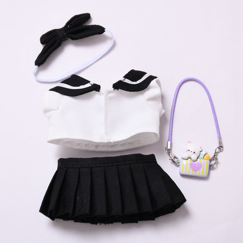 Handmade Labubu set can be paired with Labubu V1 Macaron and V2 seats black sailor JK skirt set Labubu doll outfit (excluding dolls)