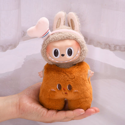 Handmade Labubu set can be paired with Labubu V1 Macaron and V2 seats with 17cm canvas pendant to replace clothes Cute chicken leg two-piece set for baby clothes Labubu doll cute (excluding dolls)