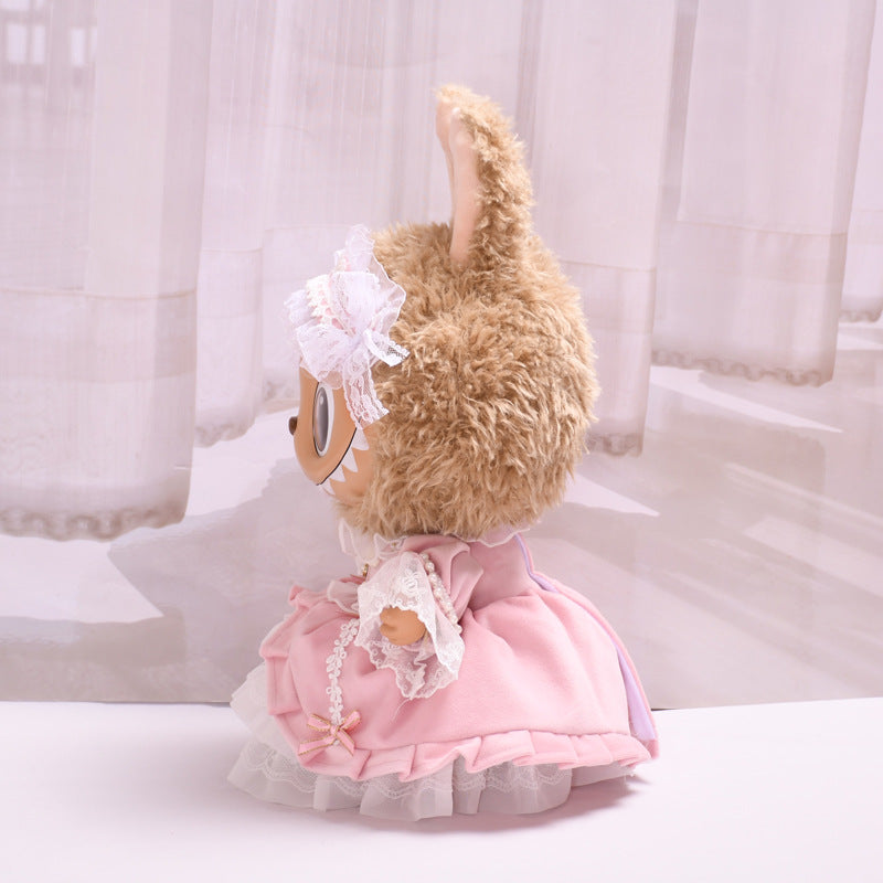 Handmade Labubu set can be paired with Labubu V1 Macaron and V2 seats large size 38cm canvas clothes loli palace dress labubu with replacement doll dresses (excluding dolls)