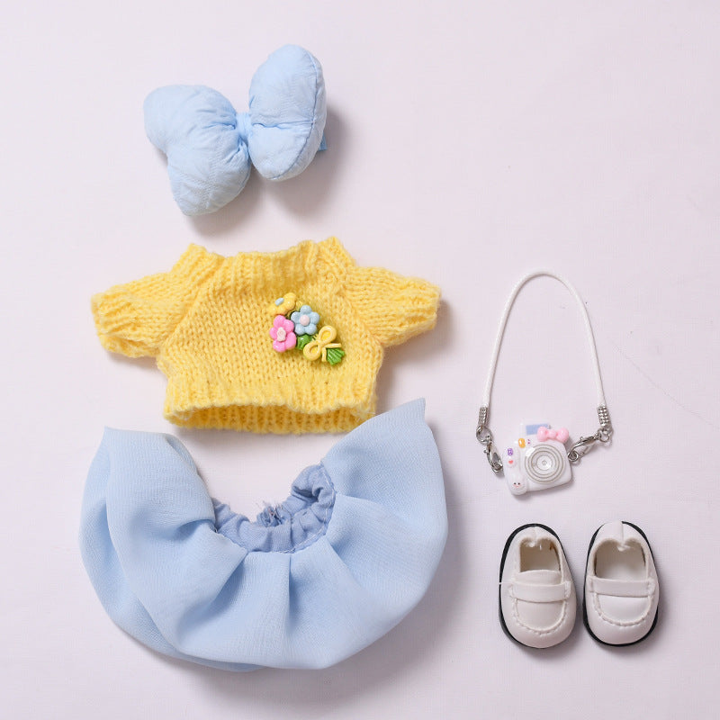 Handmade Labubu set can be paired with Labubu V1 Macaron and V2 seats featuring small floral sweaters gauze skirts bows and Labubu doll outfits (excluding dolls)