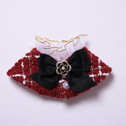 Handmade Labubu set can be paired with Labubu V1 Macaron and V2 seats 17cm canvas pendant clothes red small fragrant style shawl cape vinyl Labubu baby clothes (excluding dolls)