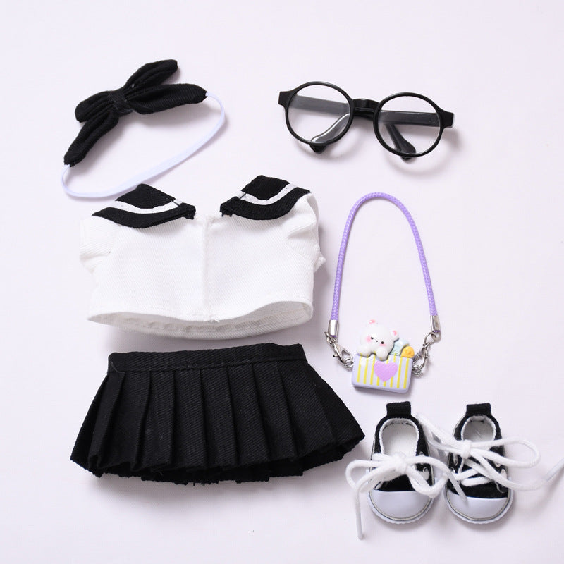 Handmade Labubu set can be paired with Labubu V1 Macaron and V2 seats black sailor JK skirt set Labubu doll outfit (excluding dolls)