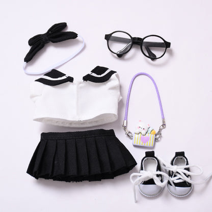 Handmade Labubu set can be paired with Labubu V1 Macaron and V2 seats black sailor JK skirt set Labubu doll outfit (excluding dolls)