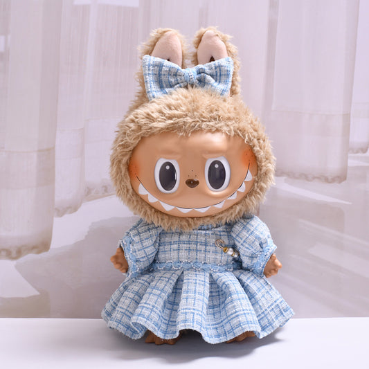 Handmade Labubu set can be paired with Labubu V1 Macaron and V2 seats. 38cm Labubu cloth can be used to change clothes into small floral style sets (excluding dolls)