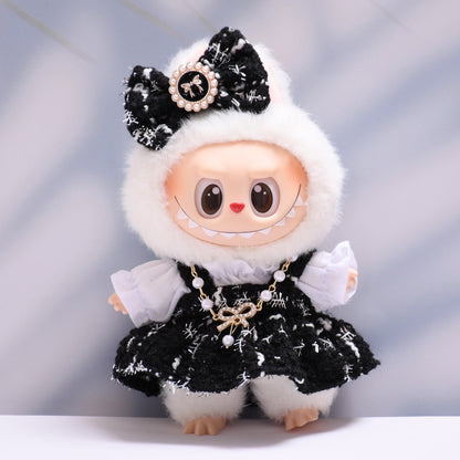 Handmade Labubu set can be paired with Labubu V1 Macaron and V2 seats with a small fragrant skirt bow set (excluding dolls)