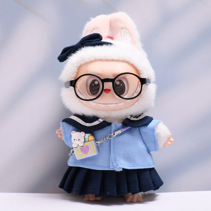 Handmade Labubu set can be paired with Labubu V1 Macaron and V2 seats blue sailor JK skirt set Labubu doll outfit (excluding dolls)