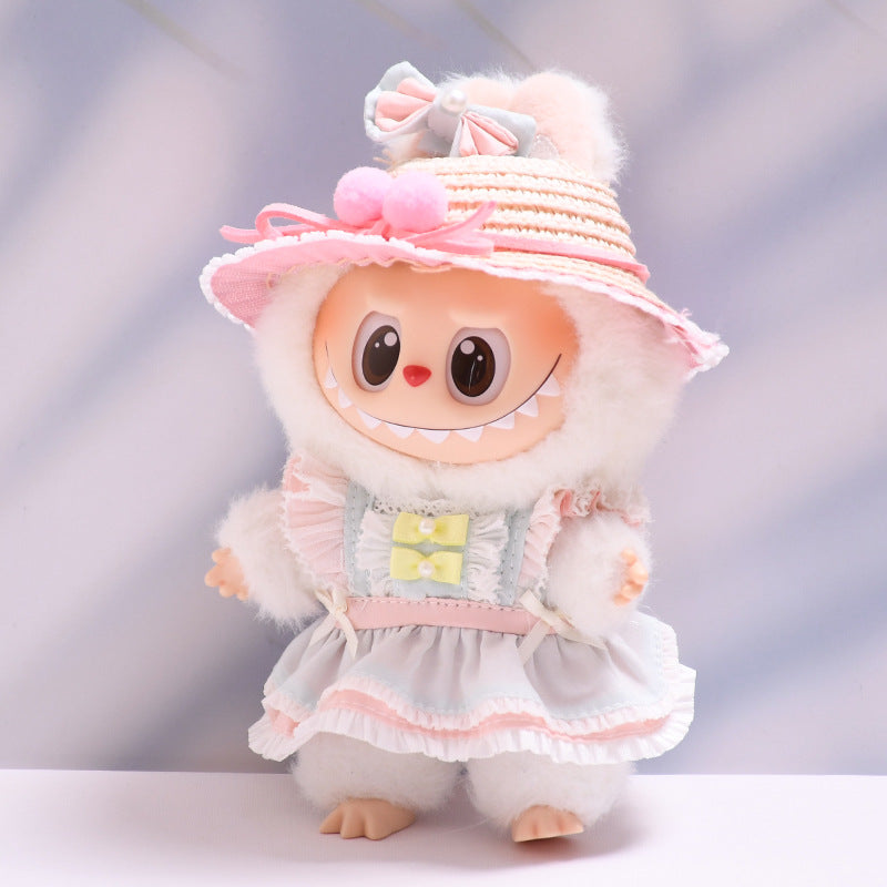 Handmade Labubu set can be paired with Labubu V1 Macaron and V2 seat blind boxes Labubu pendant doll clothes maid princess dress set and cloth replacement (excluding dolls)