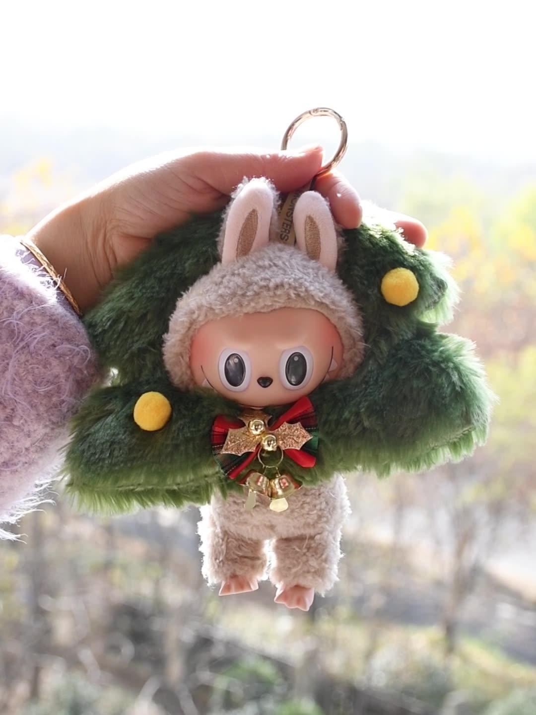 Handmade Labubu set can be paired with Labubu V1 Macaron and V2 seat Christmas tree headband keychain LABUBU scarf (excluding dolls)