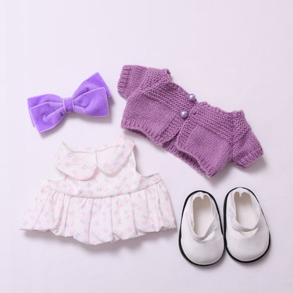 Handmade Labubu set can be paired with Labubu V1 Macaron and V2 seat 38cm canvas to change clothes into bow tie dress set for children (excluding dolls)