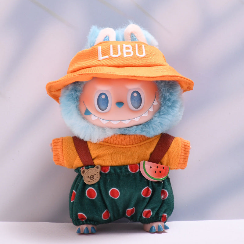Handmade Labubu set can be paired with Labubu V1 Macaron and V2 seats yellow hats watermelon overalls ragdoll outfits (excluding dolls)