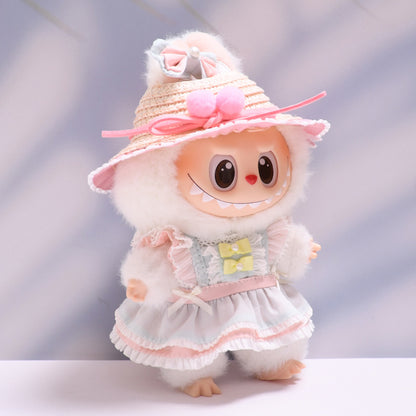 Handmade Labubu set can be paired with Labubu V1 Macaron and V2 seat blind boxes Labubu pendant doll clothes maid princess dress set and cloth replacement (excluding dolls)