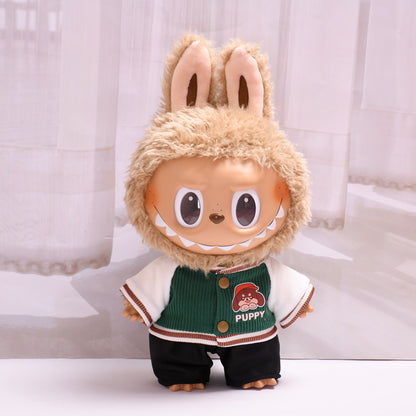 Handmade Labubu set can be paired with Labubu V1 Macaron and V2 seats 38cm plush plush plush toy clothes casual baseball suit set labubu replacement hat (excluding dolls)