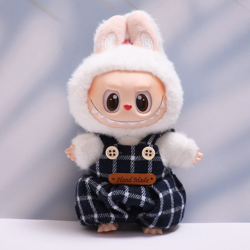 Handmade Labubu set can be paired with Labubu V1 Macaron and V2 seats Haige overalls hooded suit Labubu baby clothes (excluding dolls)