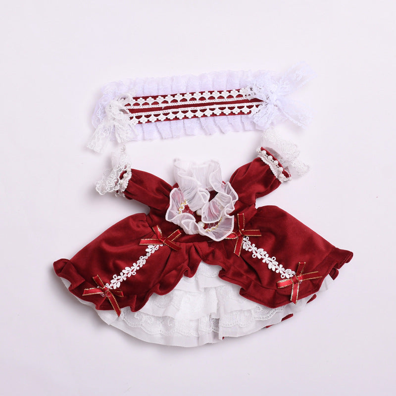 Handmade Labubu set can be paired with Labubu V1 Macaron and V2 seats large size 38cm canvas clothes loli palace dress labubu with replacement doll dresses (excluding dolls)