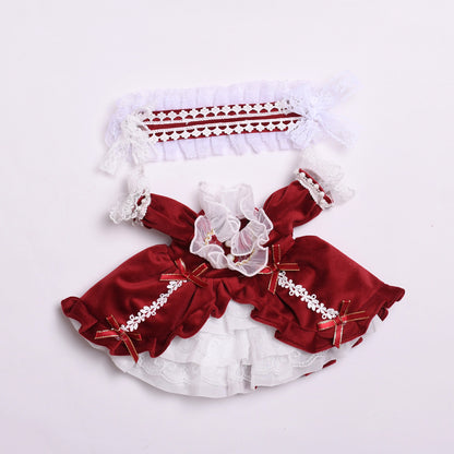 Handmade Labubu set can be paired with Labubu V1 Macaron and V2 seats large size 38cm canvas clothes loli palace dress labubu with replacement doll dresses (excluding dolls)