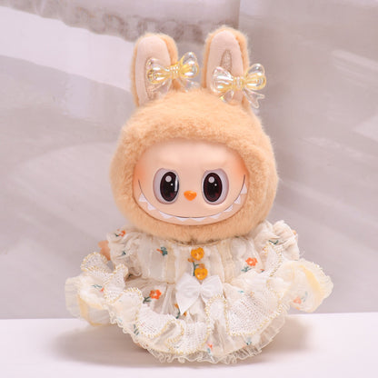 Handmade Labubu set can be paired with Labubu V1 Macaron and V2 seat gold wire dresses for parties and can be worn as a replacement dress (excluding dolls)