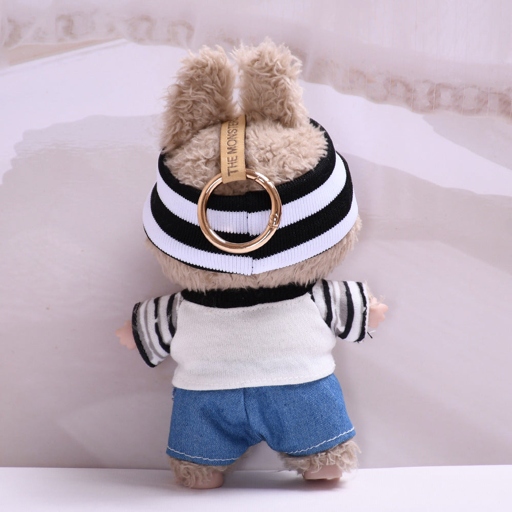 Handmade Labubu set can be paired with Labubu V1 Macaron and V2 seat sports trend shirt set vinyl LABUBU baby clothing replacement (excluding dolls)