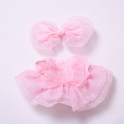 Handmade Labubu set can be paired with Labubu V1 Macaron and V2 seats with bow dresses and cute baby clothes made of canvas (excluding dolls)