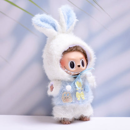 Handmade Labubu set can be paired with Labubu V1 Macaron and V2 seat rabbit ear fur set Labubu plush doll clothing replacement (excluding dolls)