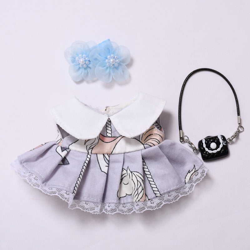 Handmade Labubu set can be paired with Labubu V1 Macaron and V2 seats with a ponytail purple dress set and Labubu doll outfit (excluding dolls)