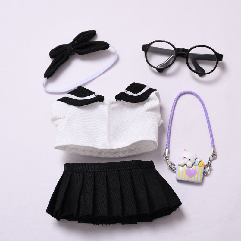 Handmade Labubu set can be paired with Labubu V1 Macaron and V2 seats black sailor JK skirt set Labubu doll outfit (excluding dolls)