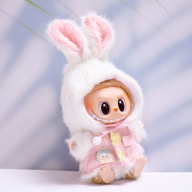 Handmade Labubu set can be paired with Labubu V1 Macaron and V2 seat rabbit ear fur set Labubu plush doll clothing replacement (excluding dolls)