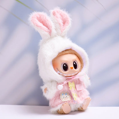 Handmade Labubu set can be paired with Labubu V1 Macaron and V2 seat rabbit ear fur set Labubu plush doll clothing replacement (excluding dolls)