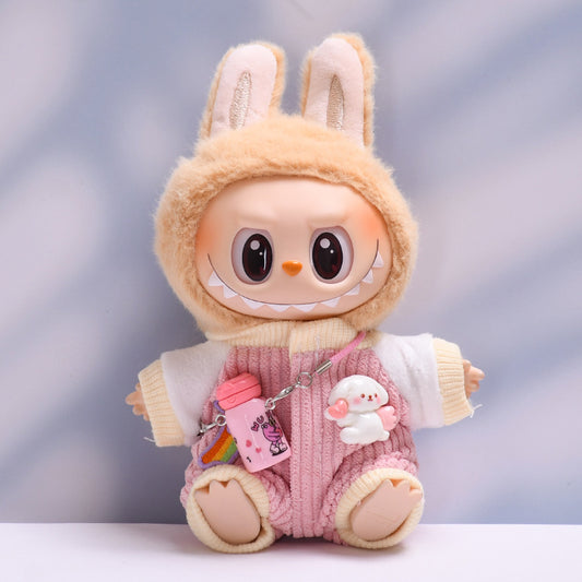 Handmade Labubu set can be paired with Labubu V1 Macaron and V2 seats climbing clothes water bottle set and plush baby clothes (excluding dolls)
