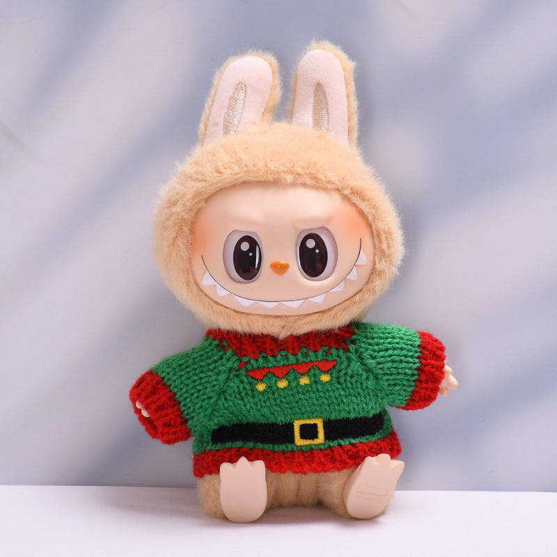 Handmade Labubu set can be paired with Labubu V1 Macaron and V2 seats with green Christmas sweaters and Labubu doll outfits (excluding dolls)