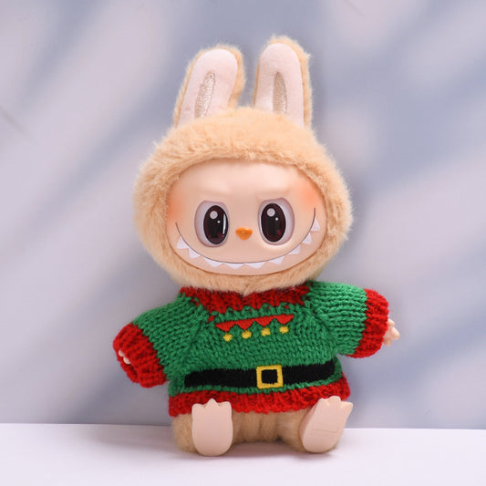 Handmade Labubu set can be paired with Labubu V1 Macaron and V2 seats with green Christmas sweaters and Labubu doll outfits (excluding dolls)