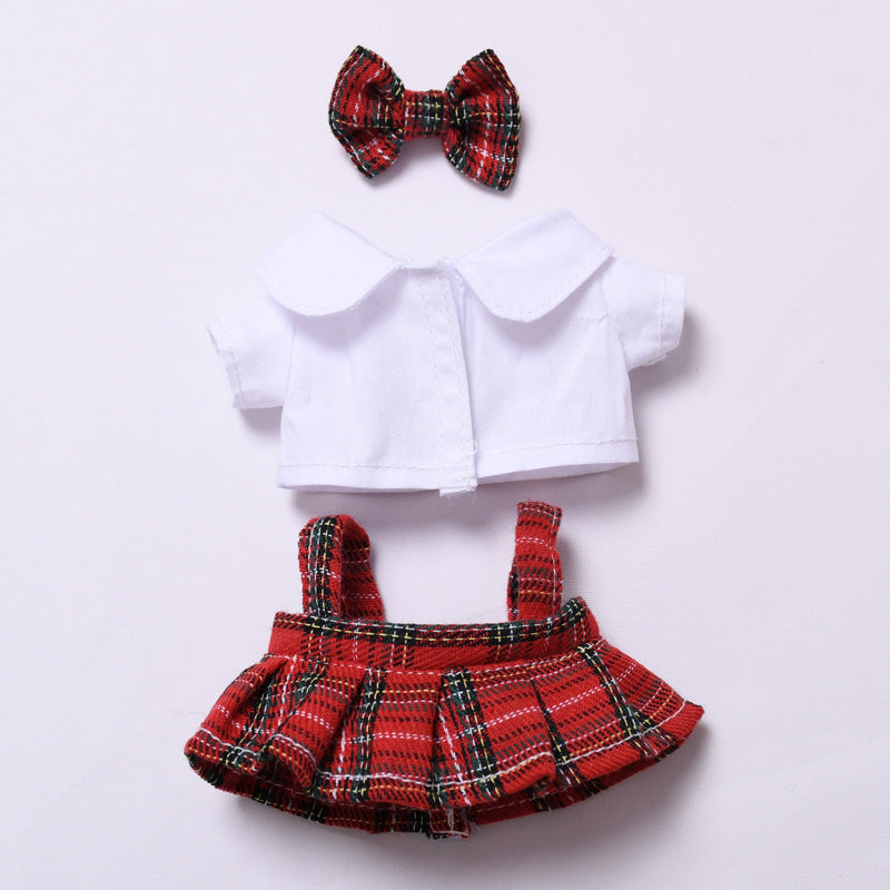 Handmade Labubu set can be paired with Labubu V1 Macaron and V2 seats with red checkered suspender skirt set and Labubu doll outfit (excluding dolls)