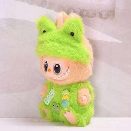 Handmade Labubu set can be paired with Labubu V1 Macaron and V2 seats and the BABY green frog two-piece set can be used as a Labubu doll dressing replacement (excluding dolls)