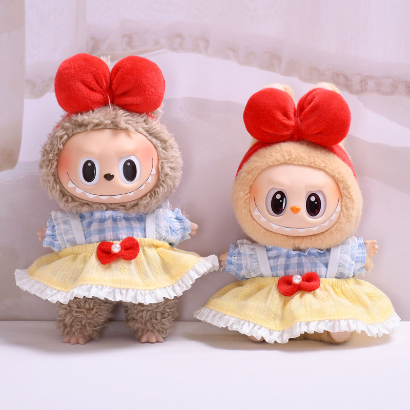 Handmade Labubu set can be paired with Labubu V1 Macaron and V2 seats Snow White dress set vinyl Labubu doll outfit (excluding dolls)