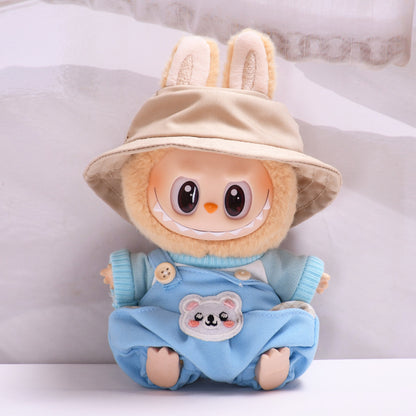 Handmade Labubu set can be paired with Labubu V1 Macaron and V2 seat pendants Labubu cloth can be used as a substitute for clothes such as teddy bear blue shoulder strap skirt T-shirt Labubu baby clothes cute (excluding dolls)